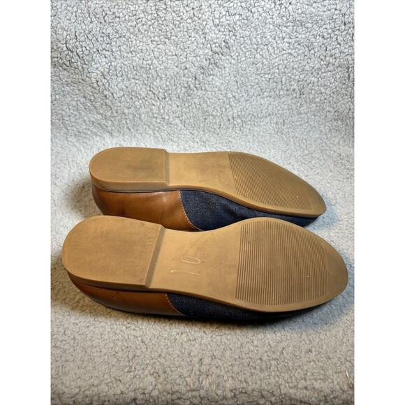 GH Bass Womens Dixie Saddle Shoes Oxfords Flats Denim Brown Trim Laces Up Sz 10M - Picture 11 of 14